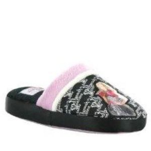 Toddler Girls Disney Hannah Montana Slippers 11/12 Black Pink Scuff Slip On
